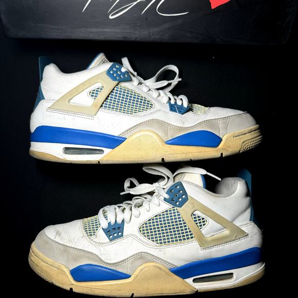 Size 12 - Nike Air Jordan 4 Retro Military Blue 2012 Men's Shoes - Picture 3 of 10